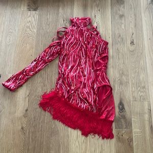 Women’s red sparkly dance costume